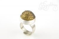 Srebrny pierścionek z ceramiką - "Róża Pustyni"
