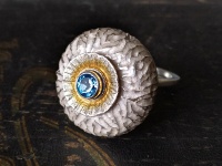 Srebrny unikatowy pierścionek z topazem-ID:201112