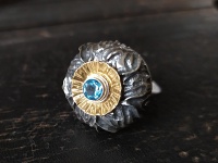 Srebrny unikatowy pierścionek z topazem-ID:201206